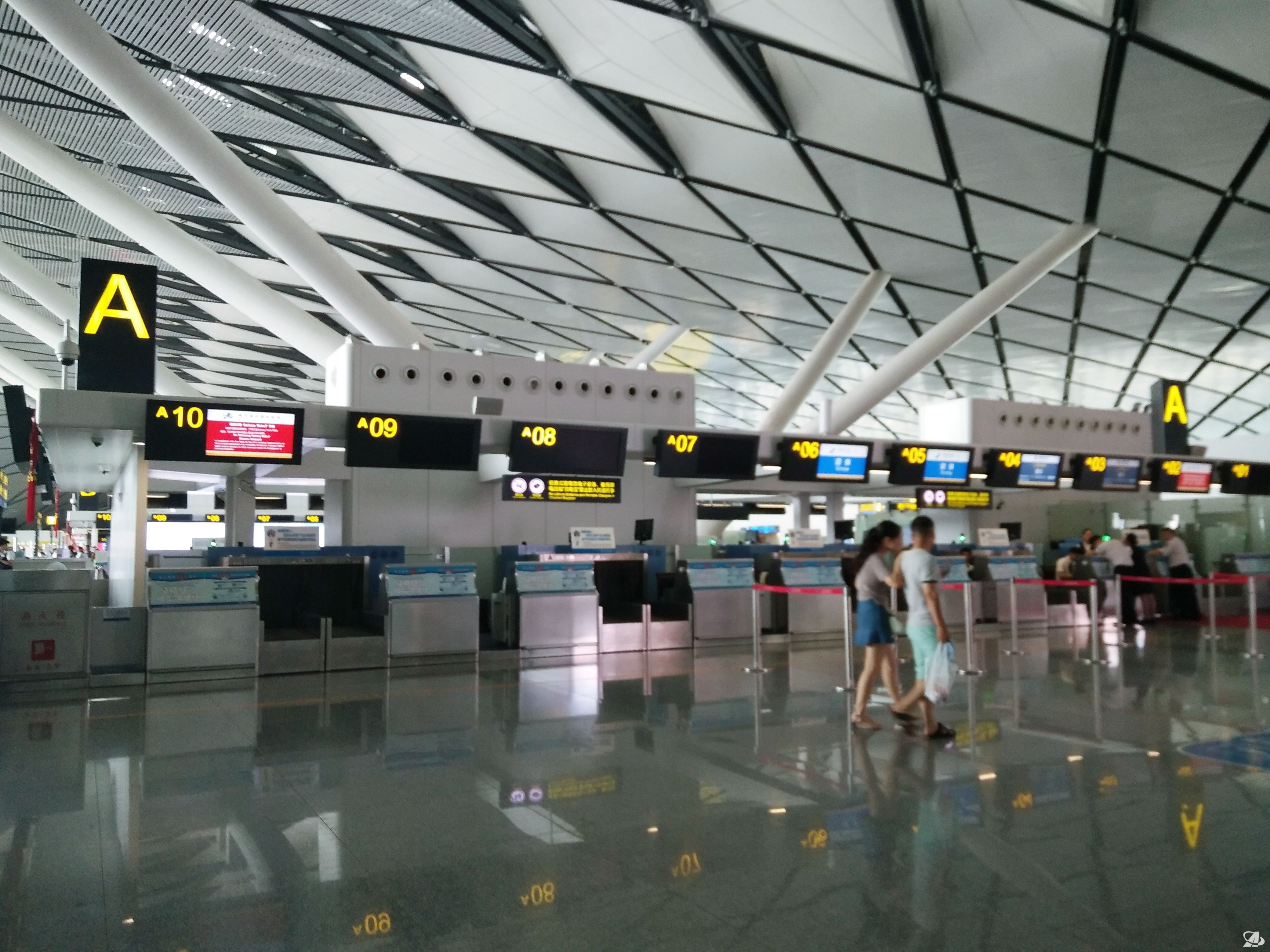 值机柜台分布图 - 候机楼导示图 - 南宁吴圩国际机场
