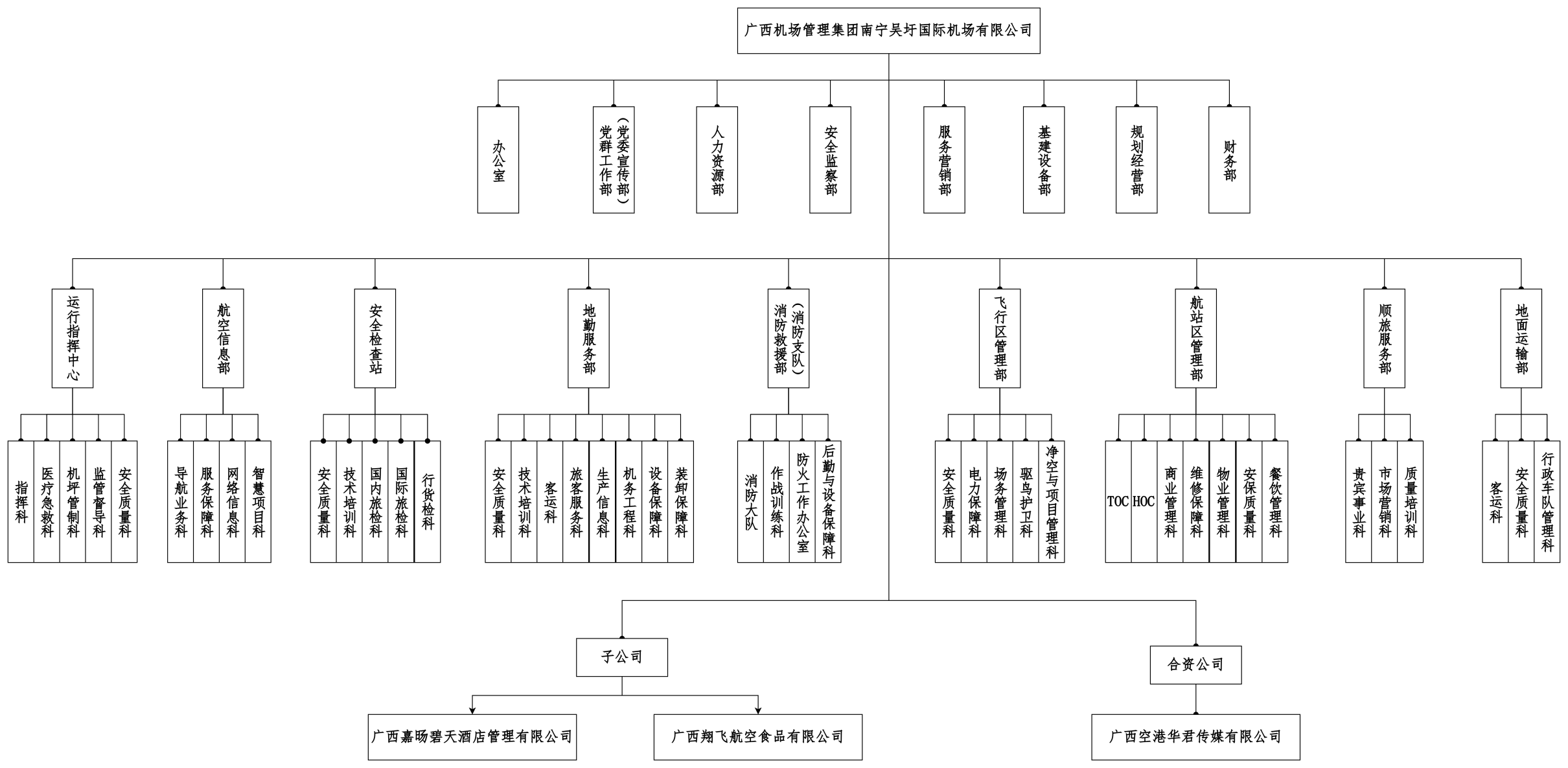 广西机场管理集团南宁吴圩国际机场有限公司组织架构